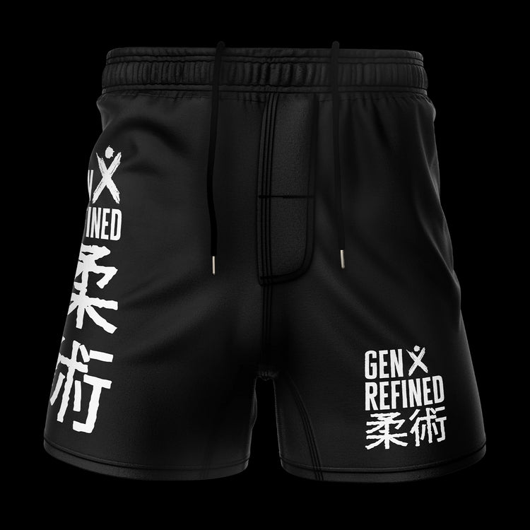 Black - Elastic Waist Shorts GenXRefined