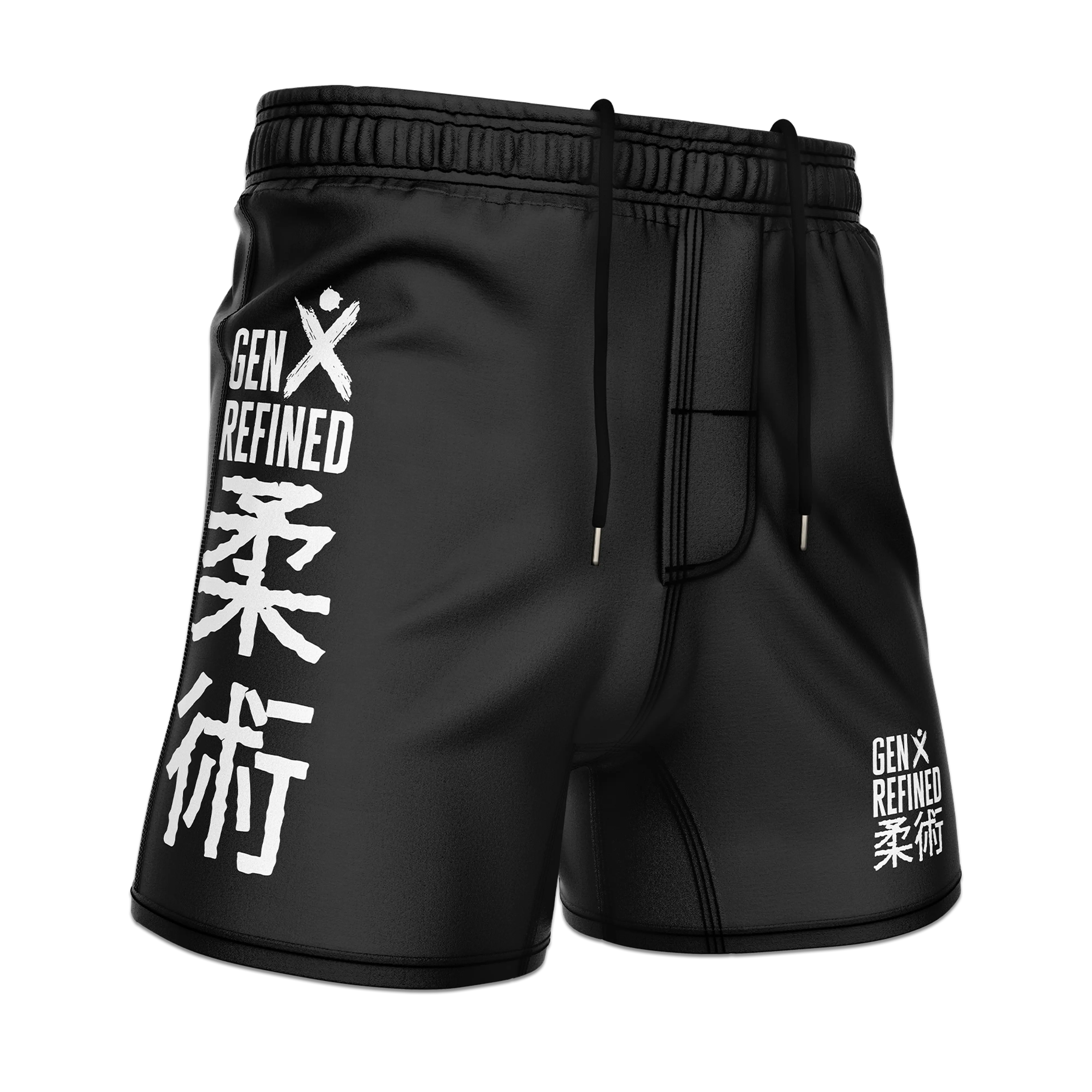 Black - Elastic Waist Shorts GenXRefined