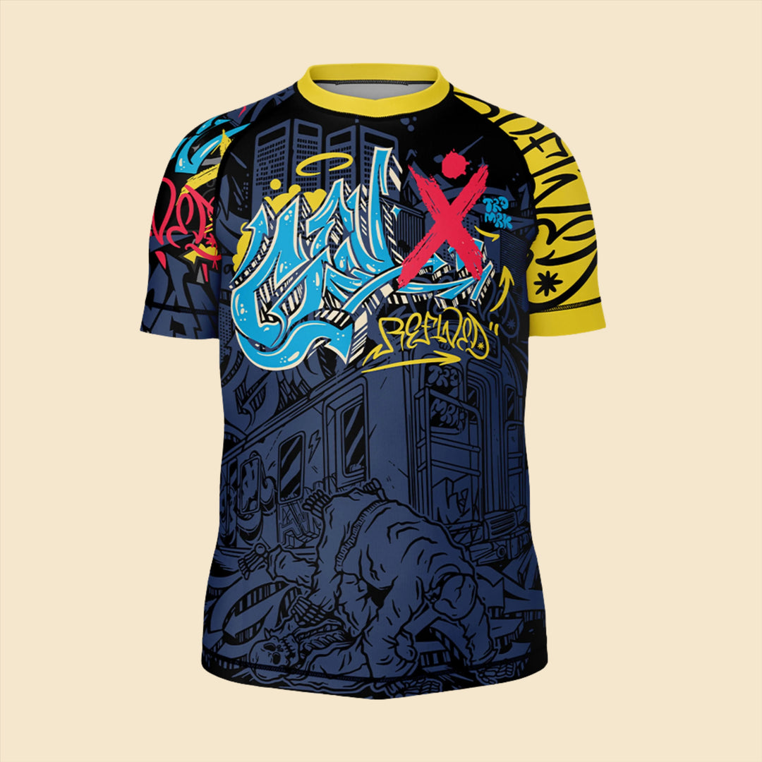 Youth NYC Graffiti - Short Sleeve Rash Guard GenXRefined