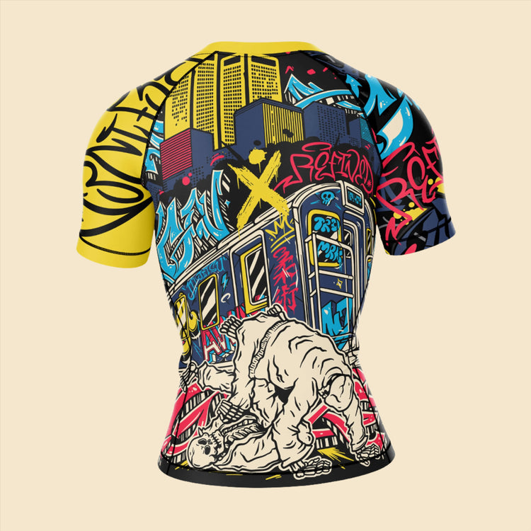 Women's NYC Graffiti - Short Sleeve Rashguard GenXRefined