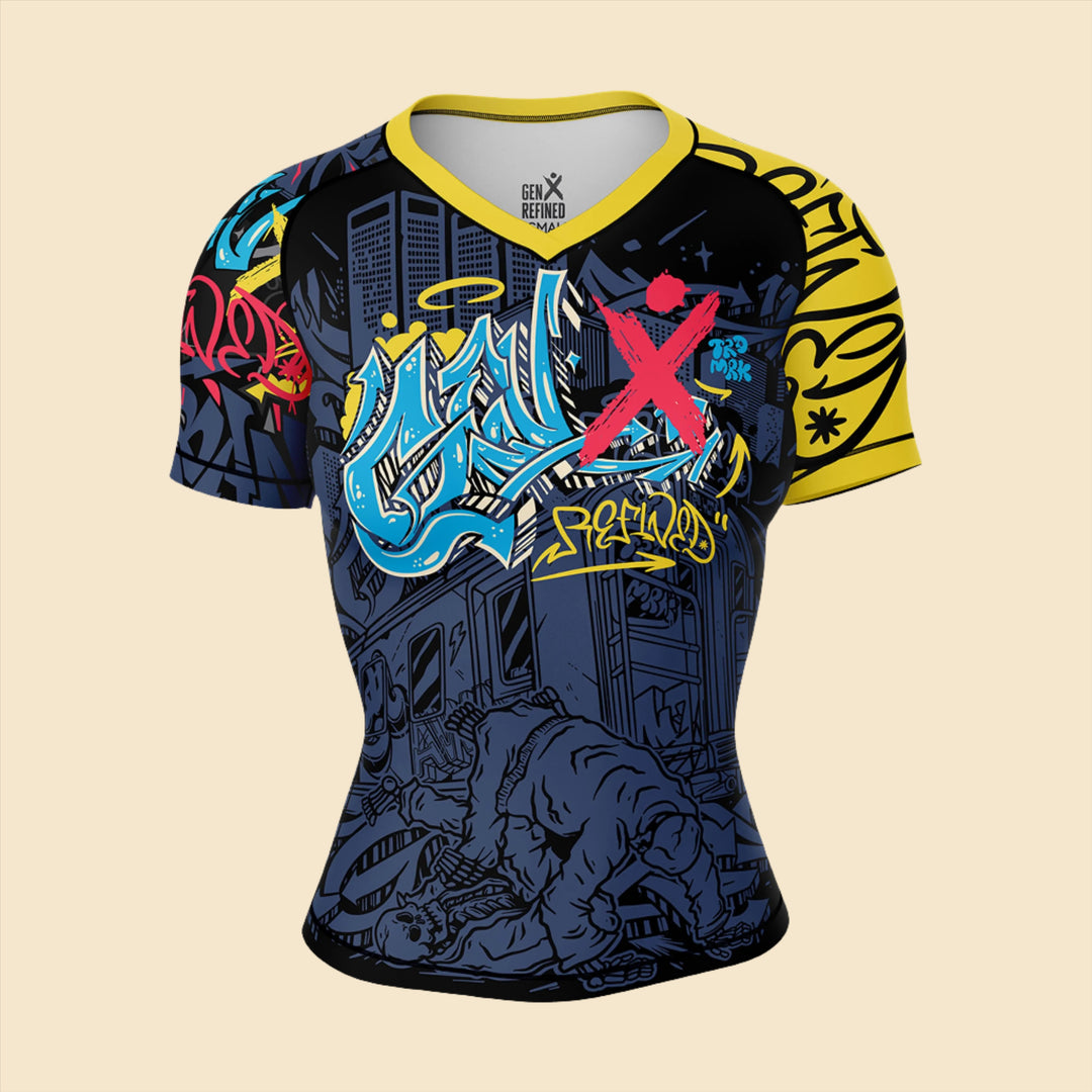 Women's NYC Graffiti - Short Sleeve Rashguard GenXRefined