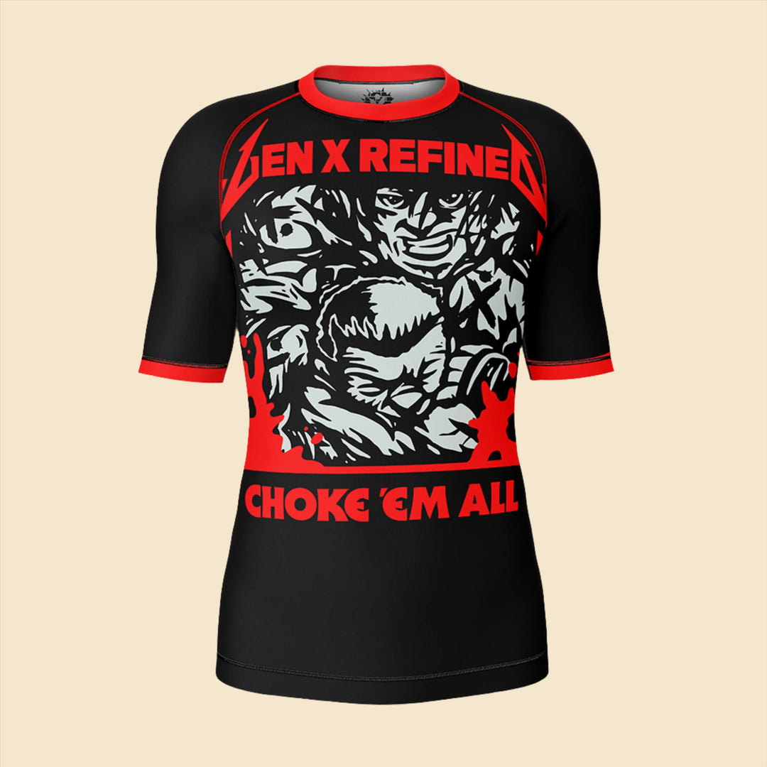 Unisex Choke Em All Jiu Jitsu Rashguard- Short Sleeve GenXRefined