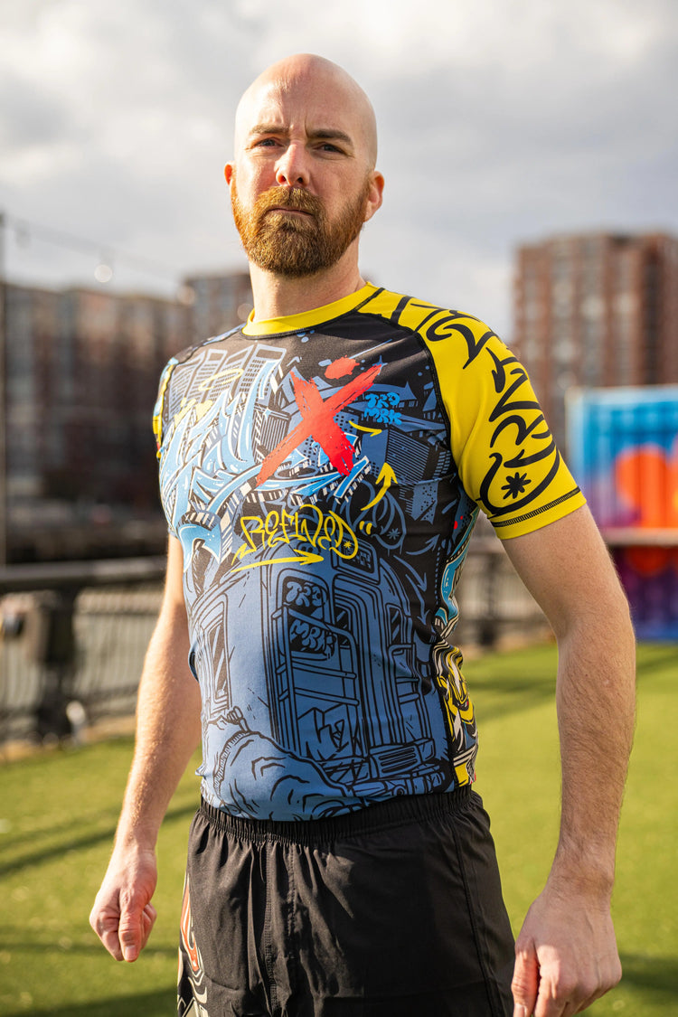 Unisex NYC Graffiti Jiu Jitsu Rashguard - Short Sleeve GenXRefined