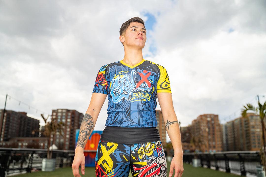 Women's NYC Graffiti Jiu Jitsu Rashguard - Short Sleeve GenXRefined